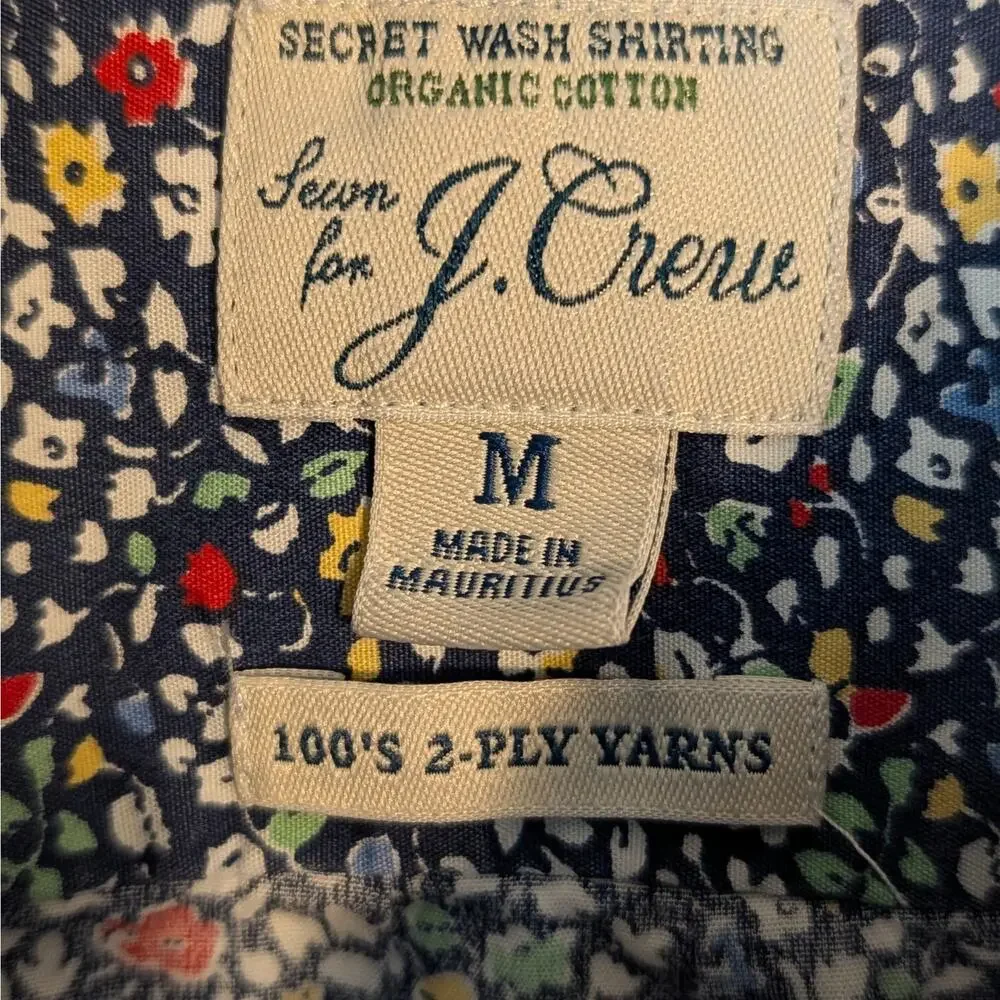 J.Crew Secret Wash Organic Cotton Floral Shirt Medium Liberty Print Micro Ditsy